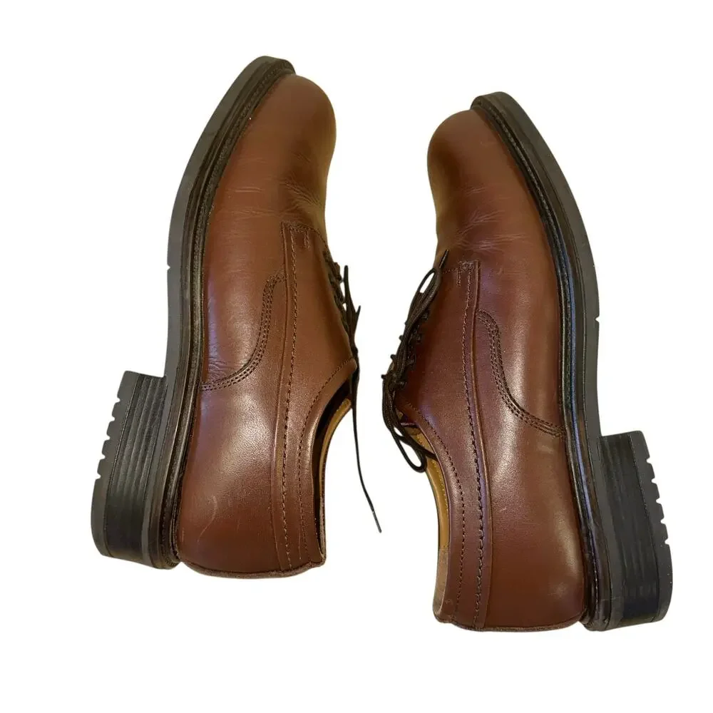 Croft & Barrow Made in Italy Leather Oxford Shoes Men's 9.5 Brown Lace‎ Up Dress